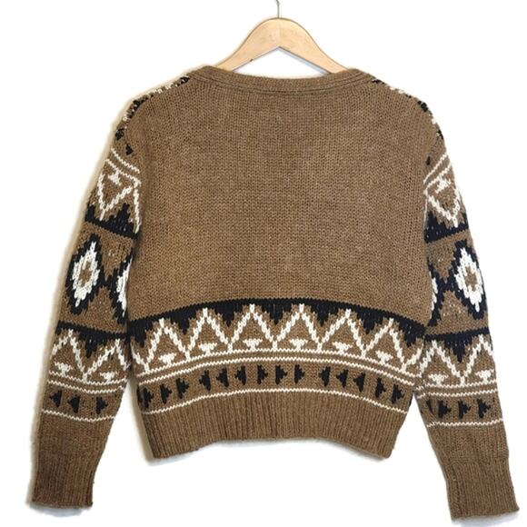 BB Dakota Steve Madden Fair Isle Aztec Button Down Cardigan Sweater Cozy Fall S - Picture 8 of 15